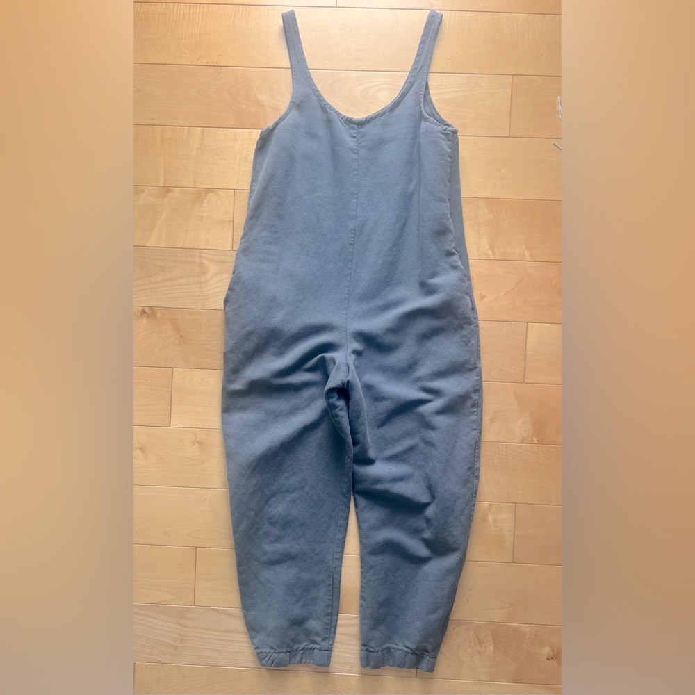 STALF cocoon jumpsuit / steel gray / heavyweight linen / size s